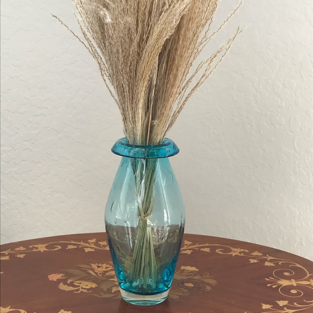Vintage Murano-style Ice Blue Art Glass Vase